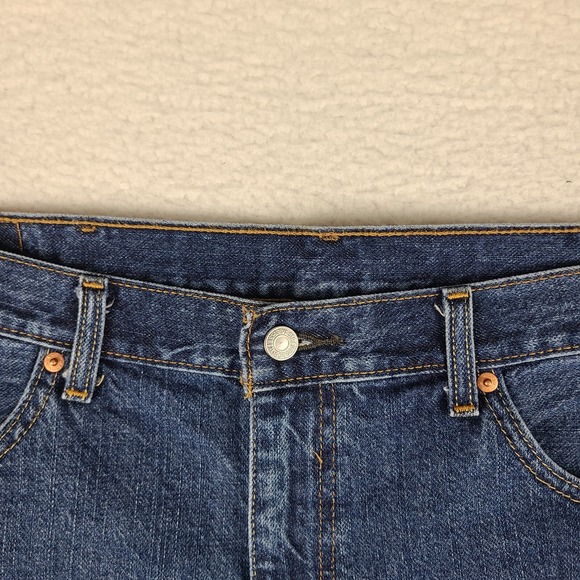 Levi's 550 Shorts Mens 40 Blue Denim Jean 10" Inseam Casual Bermuda Baggy Loose - Picture 2 of 11